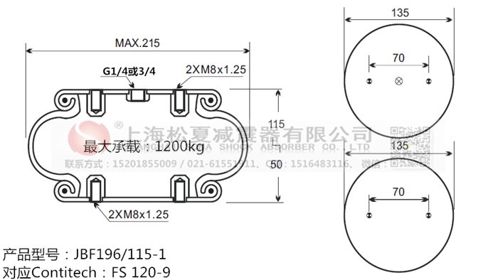 JBF196/115-1橡膠<a href='http://www.mouserwei2.com/' target='_blank'><u>空氣彈簧</u></a>