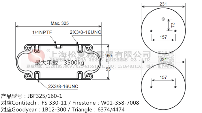 JBF325/160-1橡膠<a href='http://www.mouserwei2.com/' target='_blank'><u>空氣彈簧</u></a>