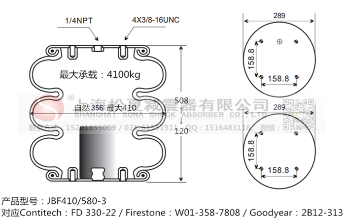 JBF410/580-3橡膠<a href='http://www.mouserwei2.com/' target='_blank'><u>空氣彈簧</u></a>